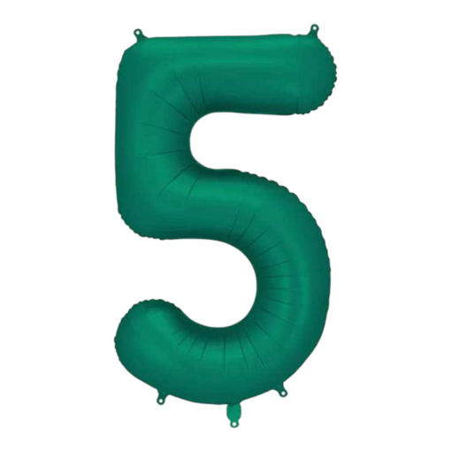 Picture of FOIL BALLOON NUMBER 5 BOTTLE GREEN 34 INCH